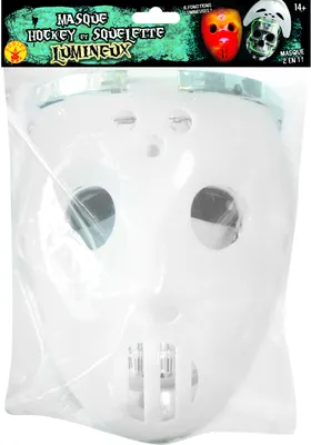 Image de White Glow In The Dark Hockey Mask - Size Taille unique