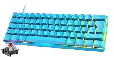 Zdjęcie produktu dla Klawiatura mechaniczna do gier 60% rgb niebieski przełącznik 62 klawisze