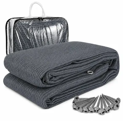Produktbild von Vorzeltteppich HDPE 240 g/m², 250 x 300 cm, blau/grau, für Zelte und Wohnwagen