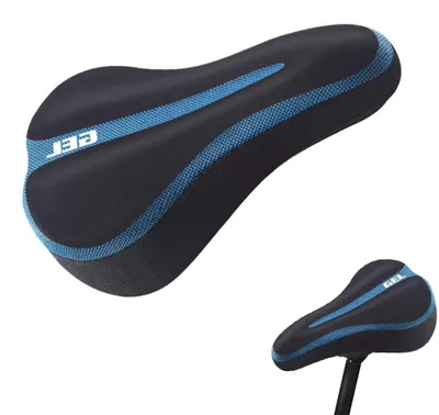 Immagine prodotto di Coprisella ergonomico per bicicletta, coprisella, sellino in gel, adatto per bici da corsa e mountain bike (blu)
