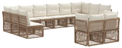 Immagine prodotto di Set divani da giardino 12 pezzi beige in polyrattan
