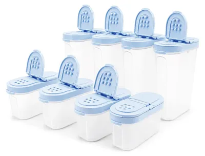 Produktbild von TUPPERWARE Gewürz-Riesen 270 ml blau (4) + Gewürz-Zwerge 120 ml (4)