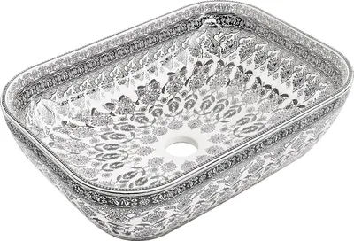 Immagine prodotto di Mexen Rita lavabo da appoggio 45 x 32 cm, bianco/motivo nero - 21084586