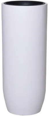Produktbild von VIVANNO Bodenvase Fiberglas SOLERIO Rund, Weiß matt - 33x80 cm