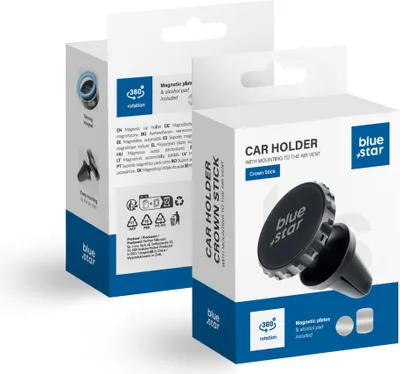 Image de BLUE STAR CROWN MAGNETIC support voiture adapté à la calandre noire