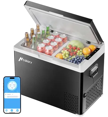 Produktbild von HcaloryD50+ Auto Kühlschrank 50L Dual Zone mit Trennwand , Kompressor-Kühlbox 12V/24V/230V, APP Steuerung, tragbar für Auto, LKW, Boot & Camping