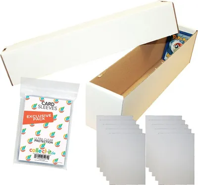 Produktbild von collect-it.de 1 Riesen Deck-Box + 10 Kartentrenner - Aufbewahrung (weiß) für 1000 Karten (kompatibel mit Magic/Pokemon/Yugioh/Match Attax Karten) + 40 exklusive collect-it.de Hüllen