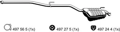Produktbild von ERNST 351188 Endschalldämpfer passend für MERCEDES-BENZ C-Klasse Limousine (W202) Auspuff