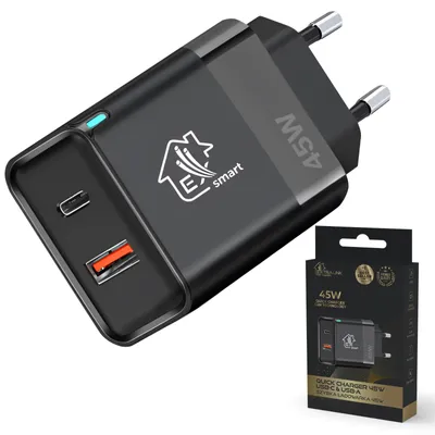 Produktbild von Extralink Smart Life, Schnellladegerät 45W GaN, USB-C, USB-A Ladegerät