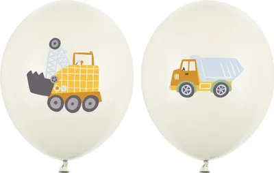 Produktbild von Luftballons 30 cm, Baufahrzeuge, Mix (1 Packung / 50 Stück)