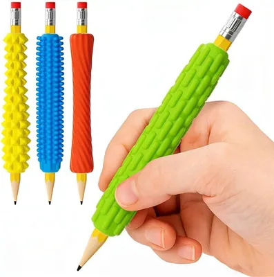 Productafbeelding van Potloodgreep schrijfhulp pengreep voor kinderen - Set van 4 - Ergonomische Potloodhouder Vingergrip Schrijftrainer