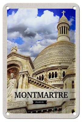 Produktbild von Blechschild Reise 12x18cm Montmartre Paris Architektur Geschenk Schild