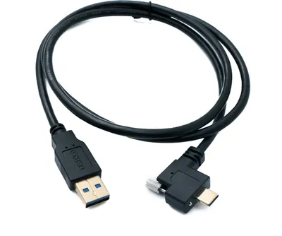 Obrázok produktu pre USB 3.1 kábel, 100 cm, typ C konektor na 3.0 konektor, uhlový konektor (vľavo/vpravo). | System-S