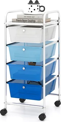 Immagine prodotto di Carrello portaoggetti con ruote a 4 cassetti e contenitori rimovibili
