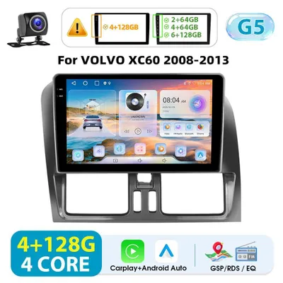 Produktbild von Android 2-DIN Autoradio für Volvo XC60 2008–2013 - CarPlay - 23 cm Touchscreen - 4 GB RAM 128 GB ROM - GPS WLAN - Rückfahrkamera - 1024x600