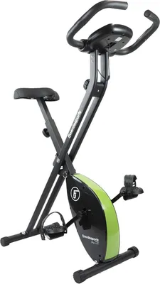 Immagine prodotto di Fjoerdesports faltbarer Fahrradtrainer, Heimtrainer, Fitnessfahrrad LCD Trainingscomputer, klappbarer Hometrainer, inklusive Pulsmessung, maximales Benutzergerwicht 110 kg, 8 Widerstandsstufen-Grün