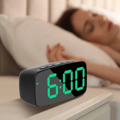 Obrázok produktu pre Digitálny LED budík, 12/24-hodinový displej, zobrazenie teploty, zelený, s funkciou odloženia budenia