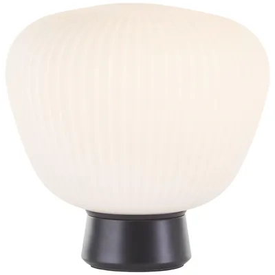 Produktbild von BRILLIANT Tischleuchte Kaizen Tischlampe mit opalweißem Glasschirm, 25 cm, E27, matt schwarz/weiß