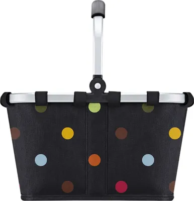 Produktbild von Reisenthel carrybag XS dots Einkaufskorb Picknickkorb Henkelkorb 5 Liter schwarz mit Punkten - Größe XS - Dots
