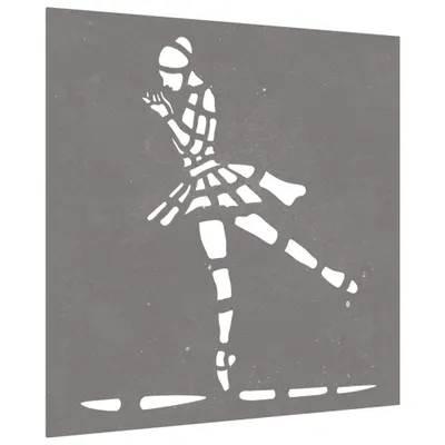 Image de vidaXL Décoration murale de jardin 55x55 cm acier corten danseuse de ballet