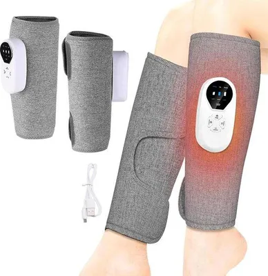 Image de Appareils de massage électrique pour les jambes avec fonction de pression d'air et de chaleur, 3 réglages, sans fil.