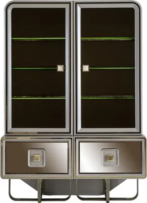 Produktbild von Vitrine Weiß Möbel Esszimmer Schrank Glas Design Metall Elegantes Neu