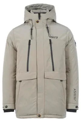 Produktbild von Winter Steppjacke mit Kapuze, Reißverschlusstaschen und Kontrastdetails