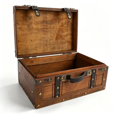 Produktbild von Vintage Holz Aufbewahrungsbox mit Griff zur Dekoration