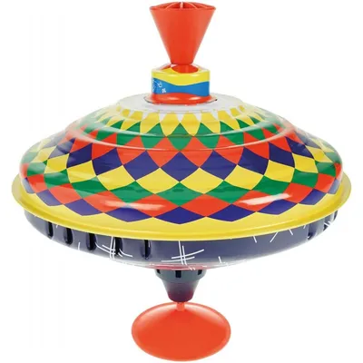 Obrázek produktu pro LENA BOLZ Humming top z kovu, vícebarevný, s rukojetí a podstavcem 19cm