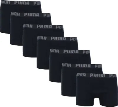 A stack of black Puma boxer briefs.