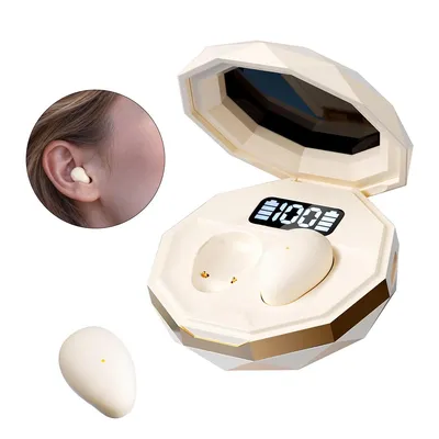 Produktbild von Bluetooth Schlafkopfhörer, Mini In-Ear-Ohrhörer 2,4 g, Bluetooth 5.4, digitale Akkuanzeige, Ladecase, passive Geräuschisolierung