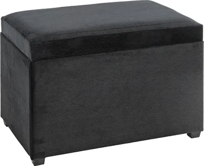 Produktbild von Sitztruhe >54545< in schwarz, MDF, Textilgewebe Cord - 58x42x39cm (BxHxT)