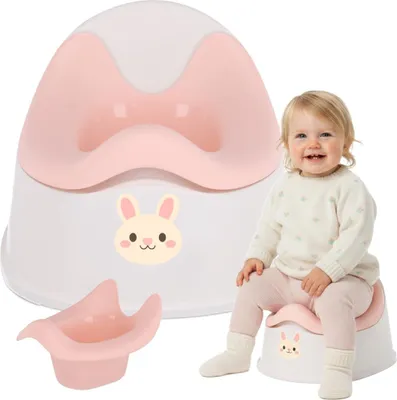 Zdjęcie produktu dla Nocnik dla dzieci Nocnik treningowy Trenażer toaletowy Toaleta dla dzieci WC Niedźwiadek różowo-biały Sun Baby