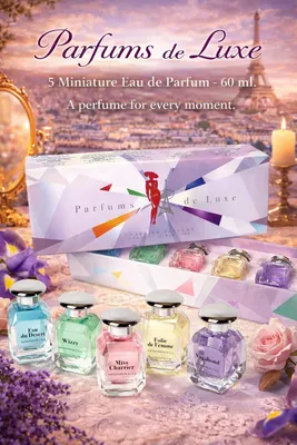 Productafbeelding van Franse Dames Parfum - Luxe Franse Parfum geschenkset - 5 miniaturen - Geurengeschenkset