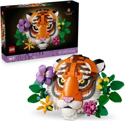 Produktbild von LEGO Art 31217 La Collection Faune, Der Tiger, Set für Erwachsene, Wanddekoration mit Blumen, 744 Teile