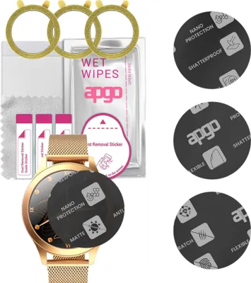 Produktbild von apgo 3 Stück Schutzglas, Matt, kompatibel mit Rubicon RNBE62 Smartwatch, Hybrid 8H, Ersatz für Hartglas, Displayschutzglas, Bildschirmschutz, Displayschutz, kratzfest