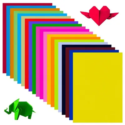 100 Blatt A4 Origami-Papier, doppelseitig, 20 Farben, Bastelpapier