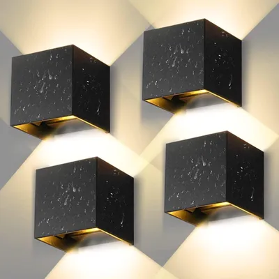 LED Außen-Wandleuchte 12W 3000K IP65, 4er-Pack, Aluminium