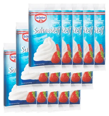 Image de Oetker 40g pour crème fouettée ferme, paquet de 15