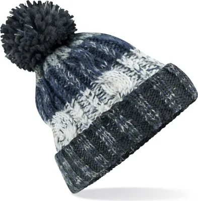 Produktbild von Beechfield B486 | Corkscrew Pom Pom Beanie Wintermütze - Farbe: Arctic Dawn - Größe: One Size