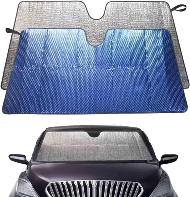 Produktbild von Autosonnenschutz Windschutzscheibe 140 x 70 cm, faltbar, reflektierend, blau, für Auto