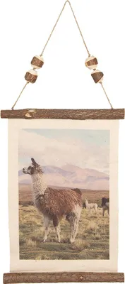Produktbild von Clayre & Eef Wandteppich 39x28 cm Braun Leinen lama