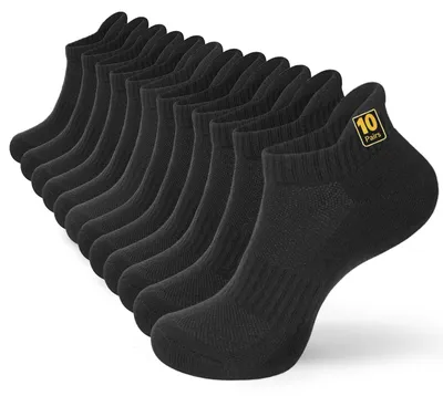 Imagen del producto de Calcetines deportivos cortos, transpirables, 10 pares, talla 43-46, calcetines deportivos para hombre