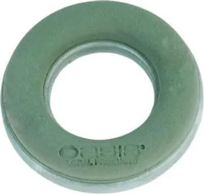Produktbild von OASIS® Nass Steckschwamm Ring SOANA, EcoBase Hartschwammboden, grün, 4cm, Ø18cm - Nasssteckschaum