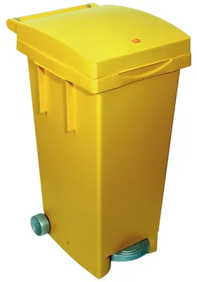 Obrázek produktu pro Kolečko s pedálem pro tříděný odpad, 80 l, ICS – žluté
