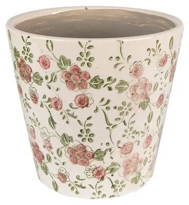 Productafbeelding van Clayre & Eef bloempot, diameter 12 cm, hoogte 10 cm, rozebeige keramiek, voor bloemen