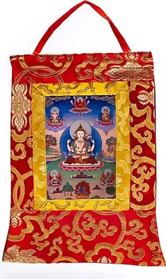 Image de Chenrezig Thangka imprimé - 29x20cm Paquet de 2 pièces
