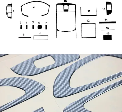 Image de Décor intérieur Cockpit pour Isuzu D-Max 2002-2008 Carbon Optik 16pcs