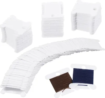 Produktbild von Plastikseide Bobbins Karten, 200 Stück Kreuzstich Stickerei Organizer für DIY Craft Sewing Storage