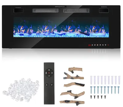 Immagine prodotto di Camino elettrico da 127 cm, 750 W/1500 W, con effetto fiamma a LED e timer